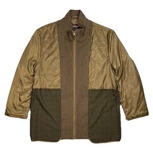 Johnson & Murphy Men's Trench Jacket XL Khaki Brown Water Resistant Old Money